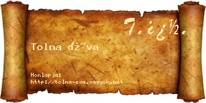 Tolna Éva névjegykártya
