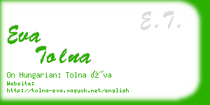 eva tolna business card